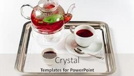  Presentation with herbal - Beautiful presentation theme featuring winter-herbal-tea backdrop and a mint green colored foreground