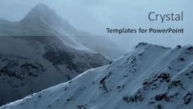  Presentation with mountain snow - Presentation enhanced with winter-high-mountain-landscape-covered background and a light blue colored foreground