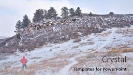  Presentation with fort - Presentation theme featuring winter-hiking-at-colorado-foothills background and a lemonade colored foreground