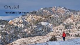  Presentation with colorado - PPT theme consisting of winter-hiking-at-colorado-foothills background and a seafoam green colored foreground