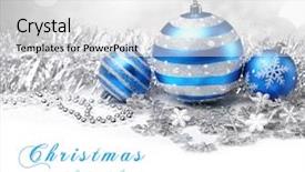  Presentation with christmas balls disco ball - Slide set consisting of winter holiay blue - christmas balls and gifts background and a white colored foreground