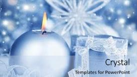  Presentation with silver christmas - Slide deck with winter holiday background with silver background and a light blue colored foreground
