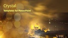  Presentation with holiday destination - Presentation theme having winter holiday destination budapest fireworks over hungarian parliament - new year in the city background and a tawny brown colored foreground