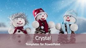  Presentation with happy holiday - Slide deck enhanced with winter holiday happy snow man background and a violet colored foreground