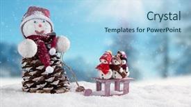  Presentation with happy birthday frame holiday - Audience pleasing presentation theme consisting of winter holiday happy snow men backdrop and a light blue colored foreground