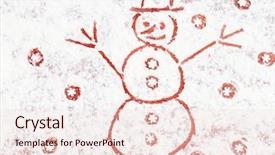  Presentation with snowman - Colorful PPT theme enhanced with winter holiday - happy snowman backdrop and a lemonade colored foreground