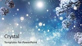  Presentation with winter blue - Theme enhanced with beautiful christmas and new year background and a light blue colored foreground