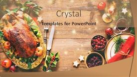  Presentation with christmas dinner - Cool new presentation with winter-holiday-table-served backdrop and a coral colored foreground