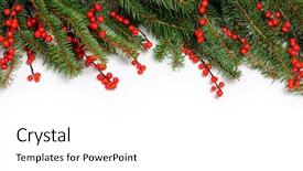  Presentation with christmas holidays - PPT theme consisting of winter holidays - christmas frame background and a white colored foreground