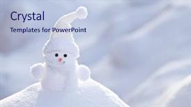  Presentation with urine of funny - Colorful slide deck enhanced with winter holidays - little funny white snowman backdrop and a light blue colored foreground
