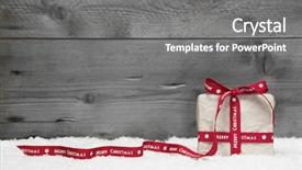 Presentation with red white grey - Presentation theme consisting of winter holidays - white gift box with red background and a gray colored foreground
