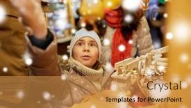  Presentation with town hall - Audience pleasing theme consisting of winter-holidays-and-celebration-concept backdrop and a gold colored foreground