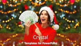  Presentation with money tree - Cool new slides with winter-holidays-and-finance-concept backdrop and a crimson colored foreground