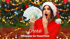  Presentation with money tree - Cool new presentation theme with winter-holidays-and-finance-concept backdrop and a crimson colored foreground