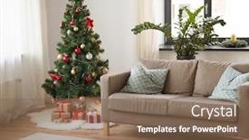  Presentation with christmas holidays - Slide deck consisting of winter-holidays-and-interior-concept background and a violet colored foreground