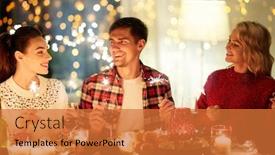  Presentation with christmas holidays - Cool new presentation theme with winter-holidays-and-people-concept backdrop and a red colored foreground