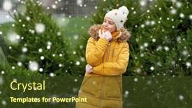  Presentation with snow tree - Beautiful slides featuring winter-holidays-and-people-concept backdrop and a tawny brown colored foreground
