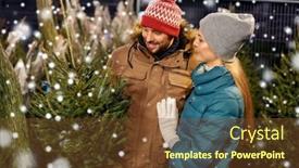  Presentation with snow tree - PPT layouts enhanced with winter-holidays-and-people-concept background and a tawny brown colored foreground
