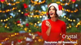  Presentation with christmas candy - Colorful PPT theme enhanced with winter-holidays-and-people-concept backdrop and a crimson colored foreground
