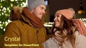  Presentation with dating - Cool new slides with winter-holidays-and-people-concept backdrop and a tawny brown colored foreground