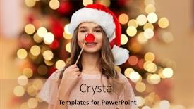  Presentation with christmas lights - Presentation theme having winter-holidays-and-photo-booth background and a coral colored foreground