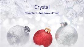  Presentation with silver christmas - Slide deck enhanced with silver and red christmas ball background and a sky blue colored foreground