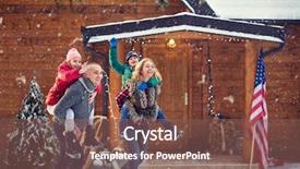  Presentation with family teens and children - Colorful PPT theme enhanced with winter holidays-family with children backdrop and a  colored foreground