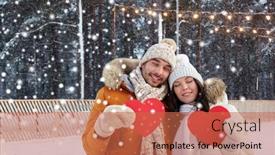  Presentation with ice rink - Theme enhanced with winter-holidays-love-and-christmas background and a red colored foreground