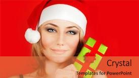  Presentation with colorful celebration - PPT theme enhanced with winter holidays on red background background and a coral colored foreground