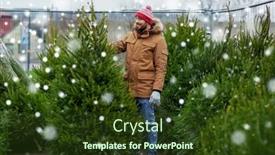  Presentation with christmas sale - Slides enhanced with winter-holidays-sale-and-people background and a tawny brown colored foreground