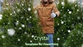  Presentation with christmas sale - Cool new presentation design with winter-holidays-sale-and-people backdrop and a tawny brown colored foreground