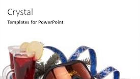  Presentation with year still life christmas - Presentation design with winter holidays still life with fir tree branch ski glasses fruit tea and christmas decorations lying on snow on a white background with copy space new year and christmas winter vacation background and a white colored foreground