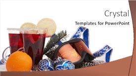  Presentation with year still life christmas - PPT layouts having winter holidays still life with fir tree branch ski glasses fruit tea and christmas decorations lying on snow on a white background with copy space new year and christmas winter vacation background and a white colored foreground