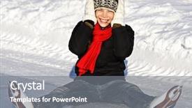  Presentation with winter ice - Audience pleasing presentation consisting of winter ice skating girl having backdrop and a gray colored foreground