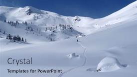  Presentation with romania - Presentation design with winter-in-godeanu-mountains-carpathians background and a light blue colored foreground