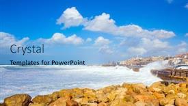  Presentation with winter storm - Presentation theme consisting of winter-in-israel-storm background and a light blue colored foreground