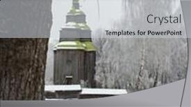  Presentation with museum - Presentation consisting of winter-in-museum-of-folk background and a light gray colored foreground