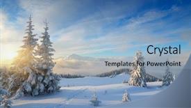  Presentation with christmas borders winter - Theme enhanced with winter in the mountains christmas background and a light blue colored foreground