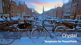  Presentation with amsterdam - Cool new slides with winter in the netherlands backdrop and a ocean colored foreground