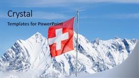  Presentation with switzerland - Presentation theme enhanced with winter in the swiss alps background and a light blue colored foreground
