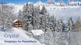  Presentation with switzerland - Beautiful slide set featuring winter-in-the-swiss-alps backdrop and a  colored foreground