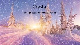  Presentation with snow - Amazing presentation theme having winter in the woods trees backdrop and a light blue colored foreground