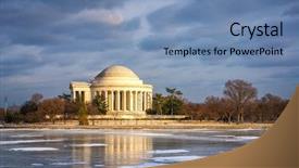  Presentation with winter - PPT theme with winter in washington dc jefferson background and a teal colored foreground
