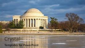  Presentation with winter - Amazing slide deck having winter-in-washington-dc-jefferson backdrop and a coral colored foreground