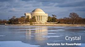  Presentation with winter - Slide set enhanced with winter-in-washington-dc-jefferson background and a  colored foreground