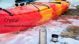  Presentation with winter ice - Slide deck having winter kayaking in colorado - thermos background and a red colored foreground