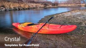  Presentation with kayaking - Beautiful presentation theme featuring winter-kayaking-in-colorado-red backdrop and a tawny brown colored foreground
