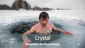  Presentation with lake ice - Colorful PPT theme enhanced with winter lake in the ice backdrop and a gray colored foreground