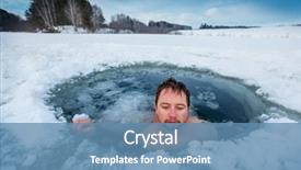  Presentation with lake ice - Audience pleasing slides consisting of winter lake in the ice backdrop and a teal colored foreground