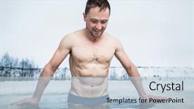  Presentation with lake ice - Colorful slide deck enhanced with winter lake in the ice backdrop and a  colored foreground